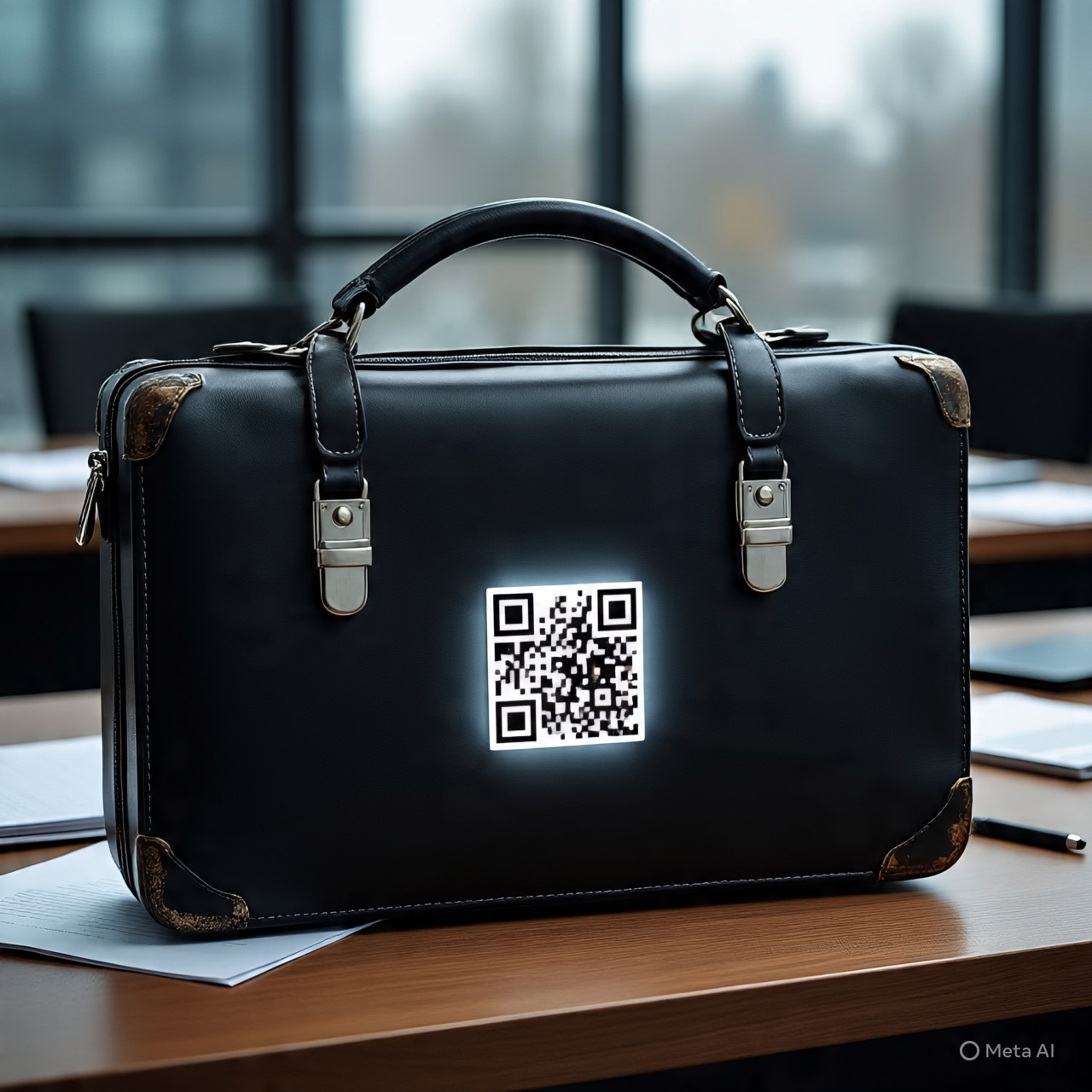 QR en maletín